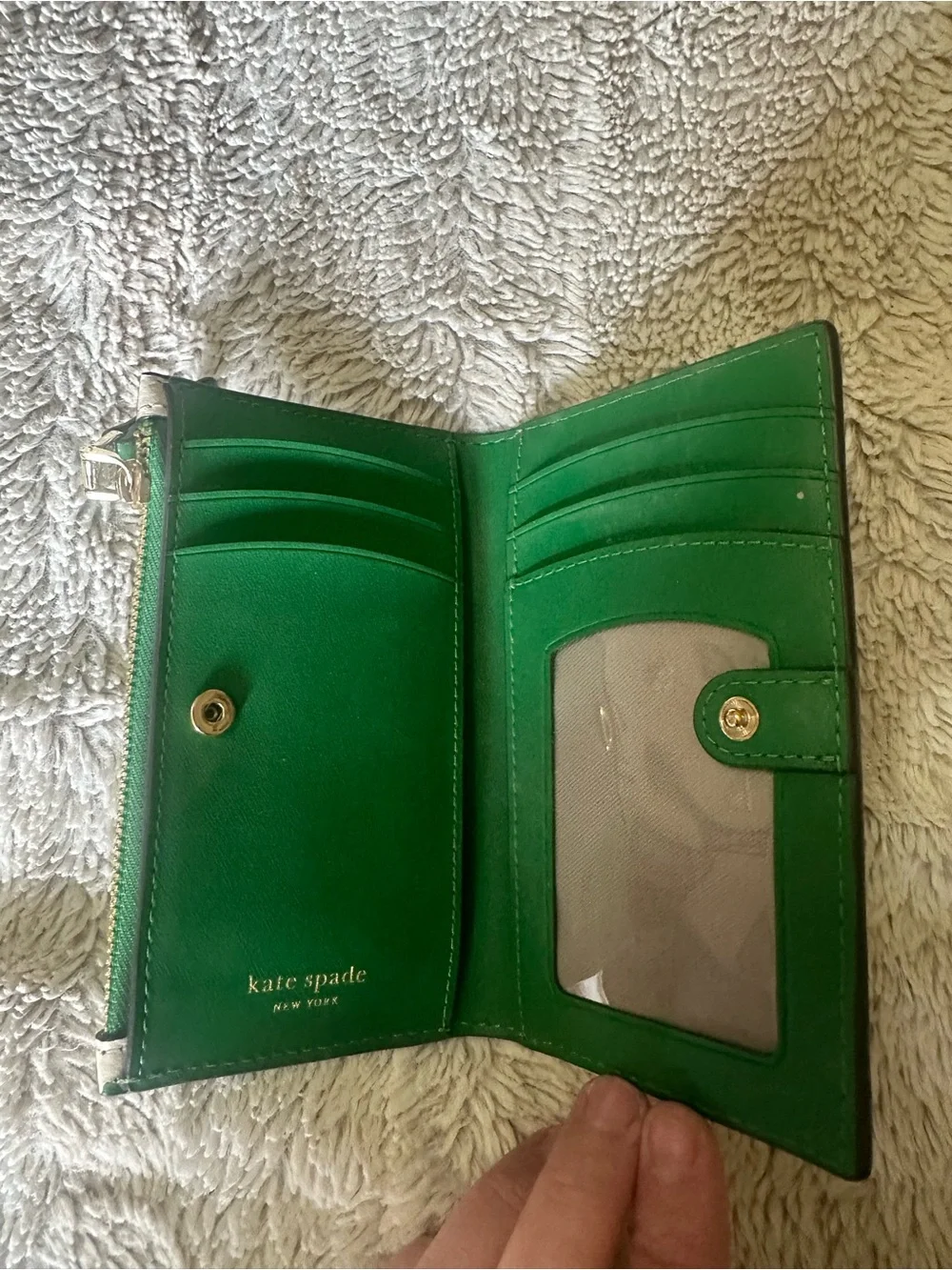 kate spade Green Leaf Zip small wallet - Picture 2 of 4